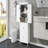 Bathroom Storage Cabinet, Cabinet With Two Doors And Drawers, Adjustable Shelf, Mdf Board, White