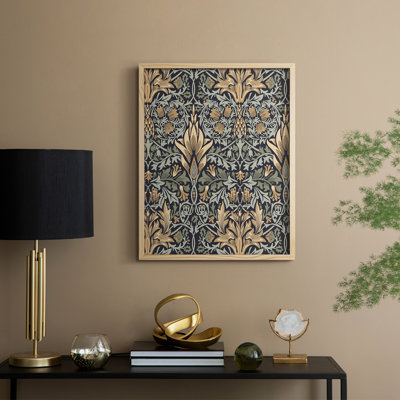 Vintage Abstract Print CLXX Framed Print - Solid Wood