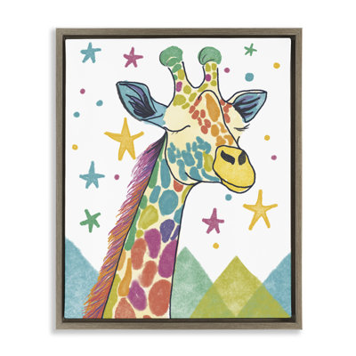 Cadre flottant fantaisiste de couleur girafe et étoiles, par Chen Alyesh