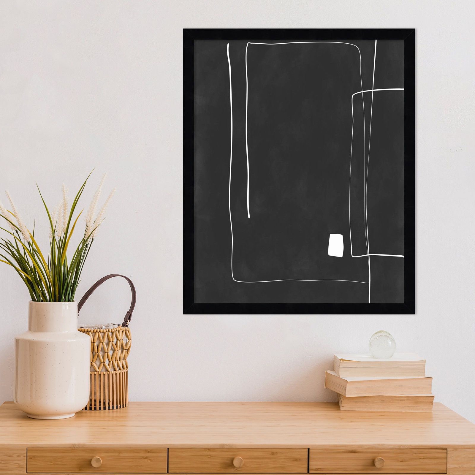 Iveta "Black and White 36" Print, Black, 21" H x 17" W