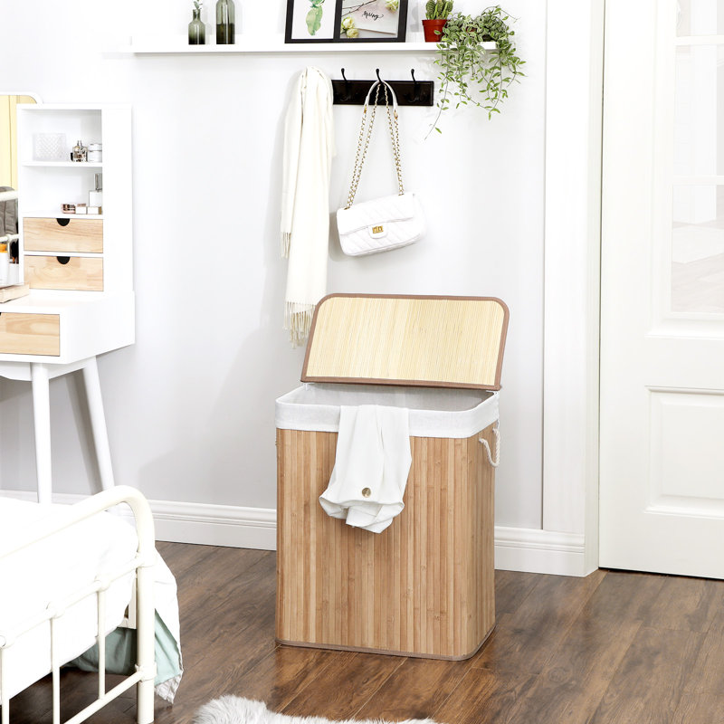 Wood Laundry Hamper with Handles