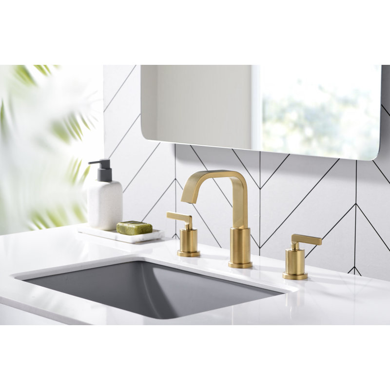 Dayani Two-Handle 6" to 10" Widespread Lavatory Bathroom Faucet with Drain Assembly - Brushed Gold, Brushed Gold