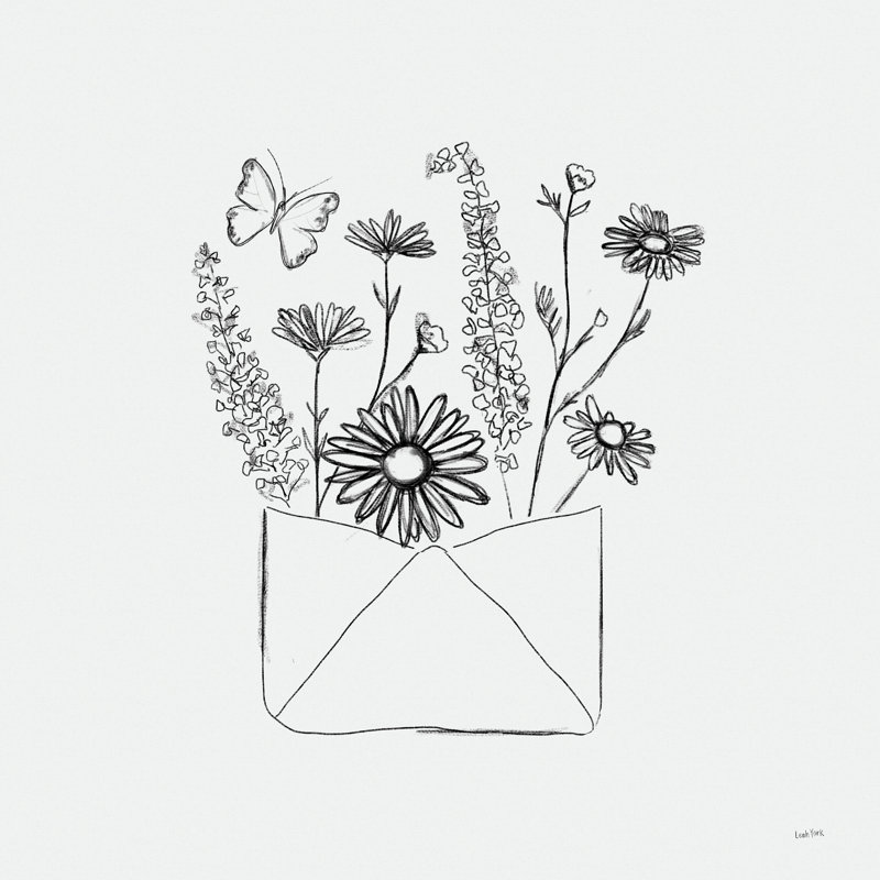Parmi les fleurs sauvages par Leah York - impression, H 30 po x l 30 po, Non, Toile tendue
