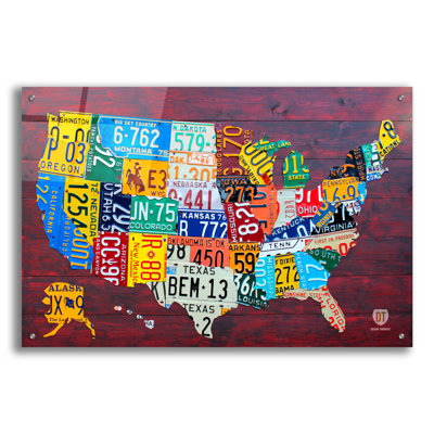 " License Plate Map Usa Large " by Design Turnpike