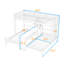 Lit superposé simple au-dessus de simple et simple avec bureau intégré et éclairage intelligent-1184291416