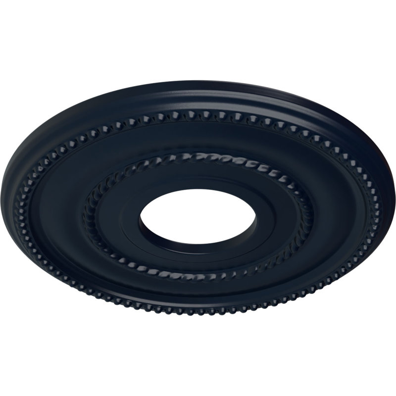 Médaillon de plafond Endurathane Valeriano, DE 12 1/8 po x P 3 5/8 po x P 3/4 po (convient aux auvents jusqu'à 6 1/4 po), fini de rêve de minuit peint à la main