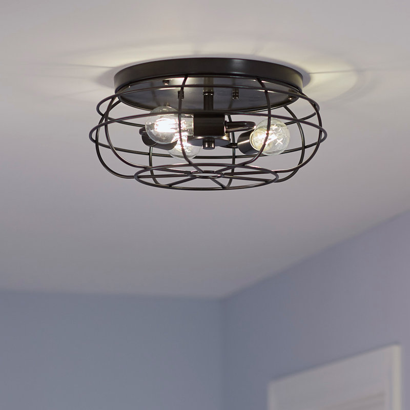 Sievers Flush Mount, Black, Gold