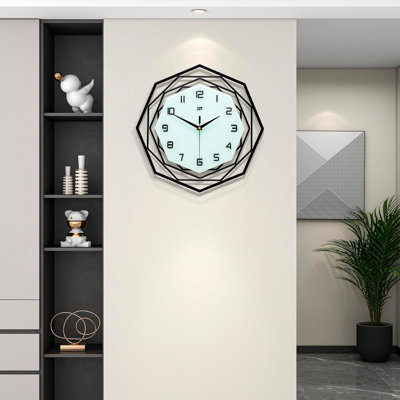 Grande horloge murale pour le décor du salon Grande horloge murale moderne pour la cuisine Chambre à coucher Décoration pour la maison Horloge noire extra géante à piles pour la salle à manger Bureau de salle de bain 15 pouces