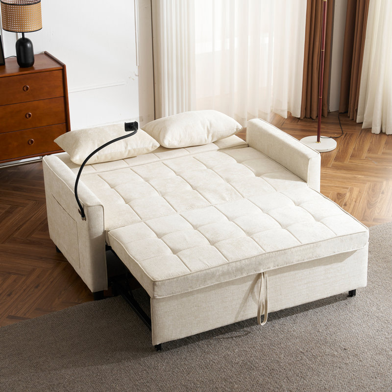 Loveseat Sofa Pull-Out Sofa Bed Sleeper Sofa, Beige