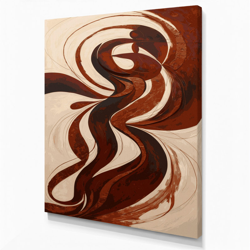 Art abstrait abstrait sur toile beige, H 24 po x l 20 po