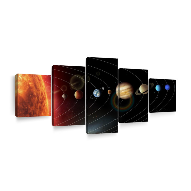 " Distant Solar System " 5 - Pieces, 24" H x 55" W x 1.25" D