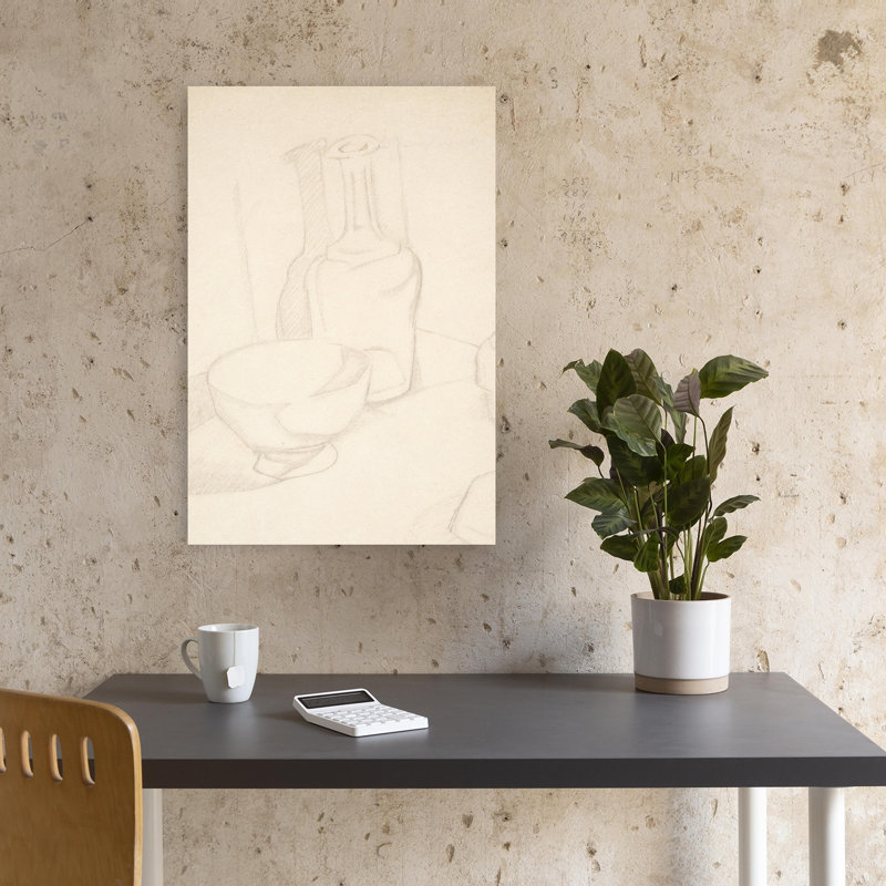 Bowl And Carafe Abstract Classic Contemporary Wall Art Print 1 Piece Wrapped Canvas Wall Art, 45.72cm H x 30.48cm W