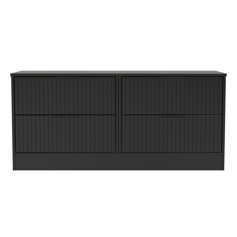 Berklie 4 Drawer Bed Box (Ready Assembled), Deep Black/Black Matt