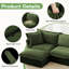 Fauteuil à housse avec 1 grand coussin de dossier et 2 grands coussins décoratifs, 1 canapé profond confortable et 1 siège large, plusieurs coussins moelleux, tissu chenille, vert