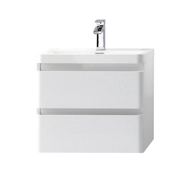 Bridge 600 mm Single Vanity, Gloss White