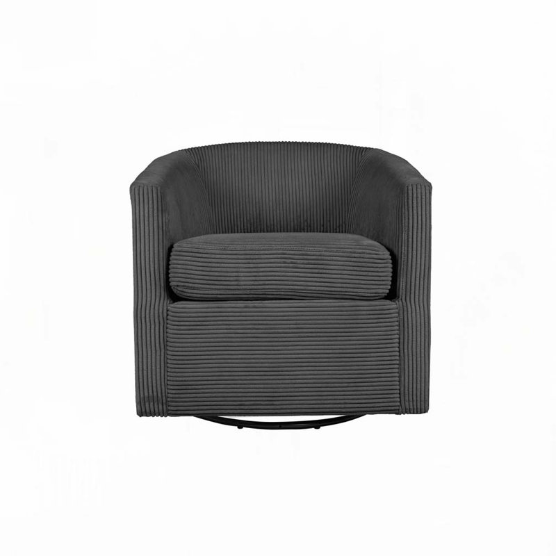 Fauteuil d'appoint pivotant en velours côtelé, Gris