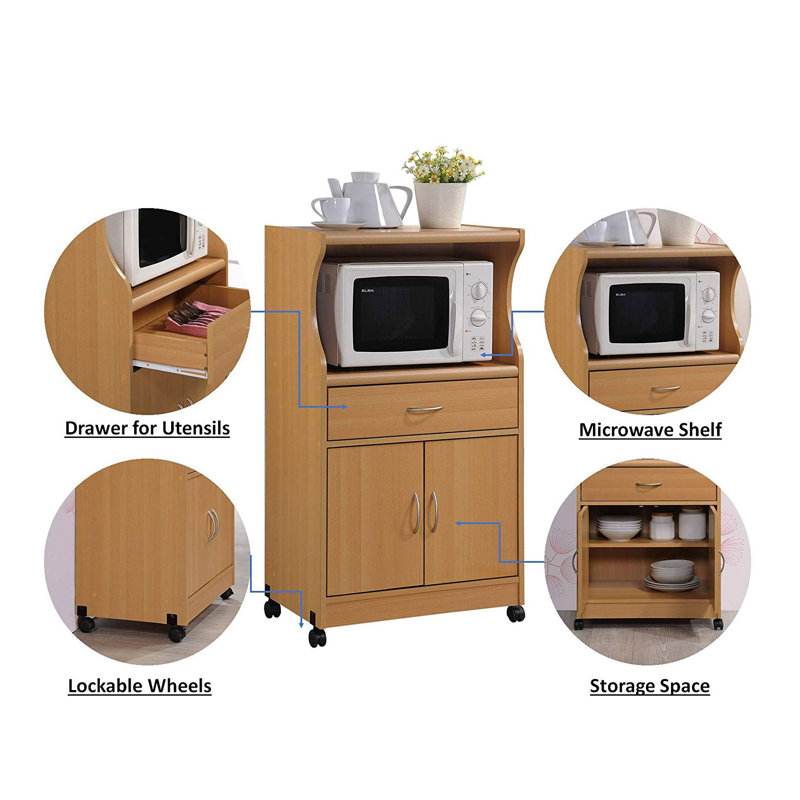 Chamisa 45'' H x 24'' W Kitchen Cart with Wheels, Beech