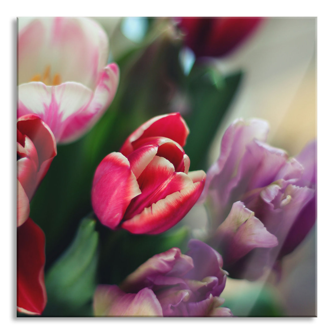 Glasbild Wunderbarer Tulpenstrauß