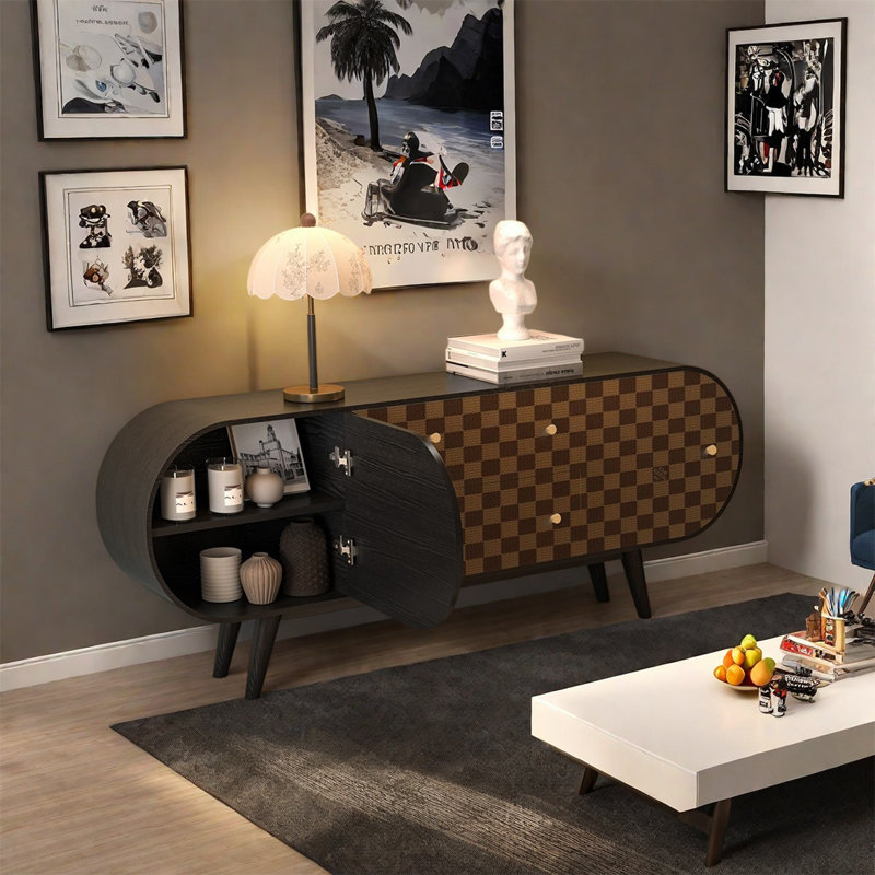 Buffet robuste en noyer avec rangement