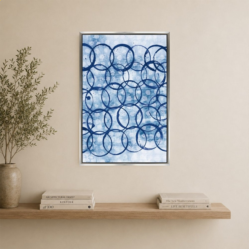 Eclipse II by Melissa Averinos - Graphic Art on Canvas, 40" H x 28" W, Silver