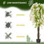 HOMCOM Artificial Plant White Wisteria Tree Faux Plant for Indoor Decor