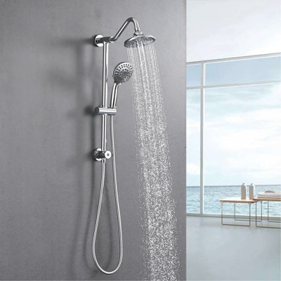 6 Inch Rain Shower Head with Handheld Shower Head Bathroom Rain Shower System