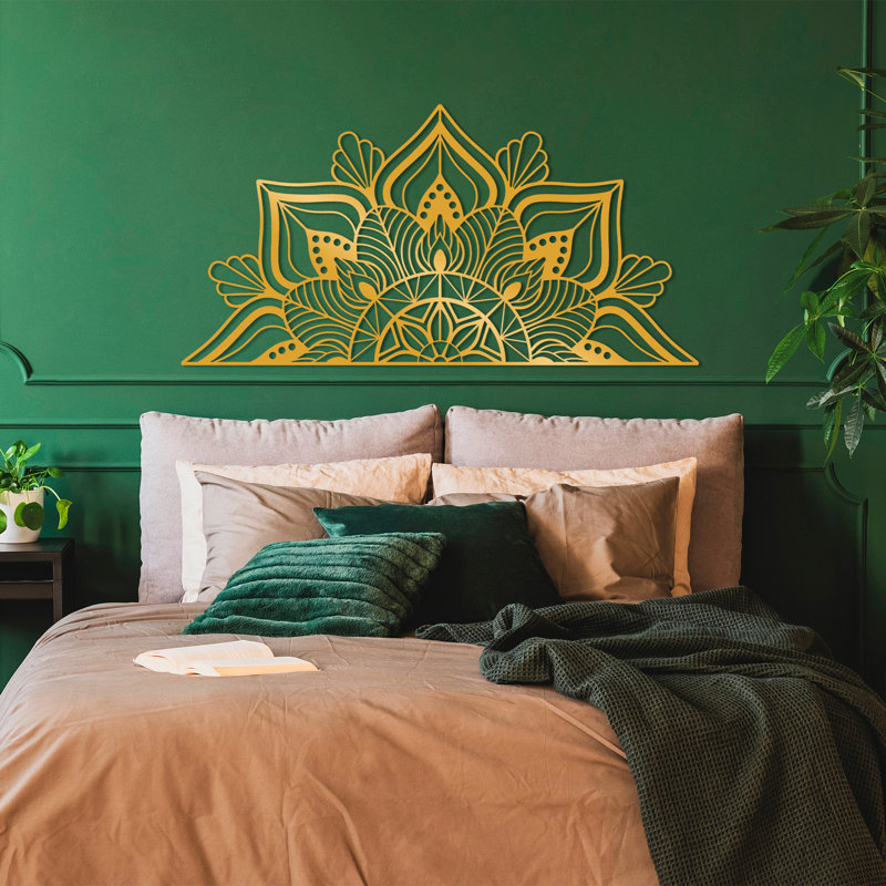 Décoration murale en métal, Or, H 31 po x l 61 po x P 0,06 po