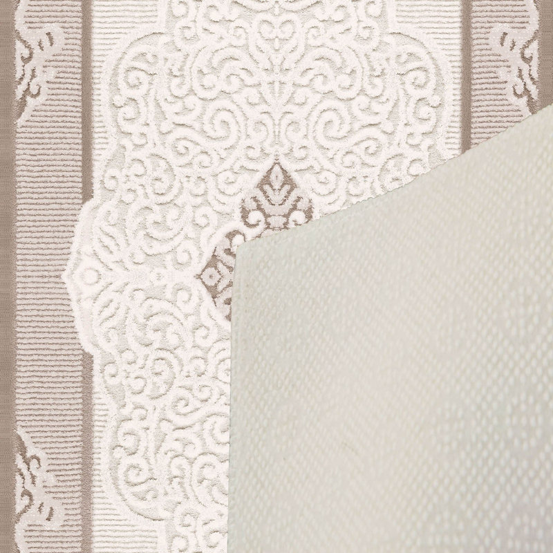 Stylish Hall Carpet (3.3 x 6.6 ft), 100% Polyester, 0.3 in Pile Height | Antibacterial, Non-Slip PVC Felt Dot Underside | Machine Washable, 3D Digital Print, Durable & Easy to Clean | Perfect for Entryway & Living Areas