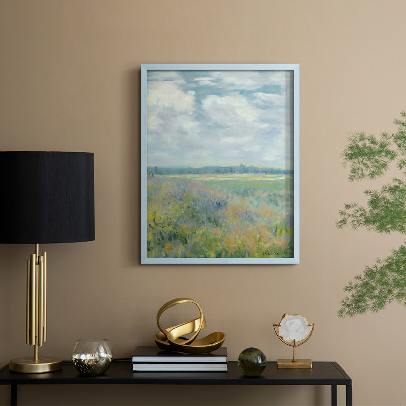 "Paysage rétro Lxxxiv", Bleu, H 21 po x l 17 po