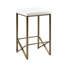 Tabouret de comptoir sans dossier H 26 po - minimaliste et frais. Base en métal bronze, siège rembourré pour plus de confort. Assemblage requis, outils inclus dans le paquet Base rembourrée de 26 po avec espace de loisirs requis