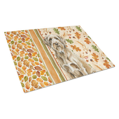 Spinone Italiano Heirloom Fall Glass Cutting Board