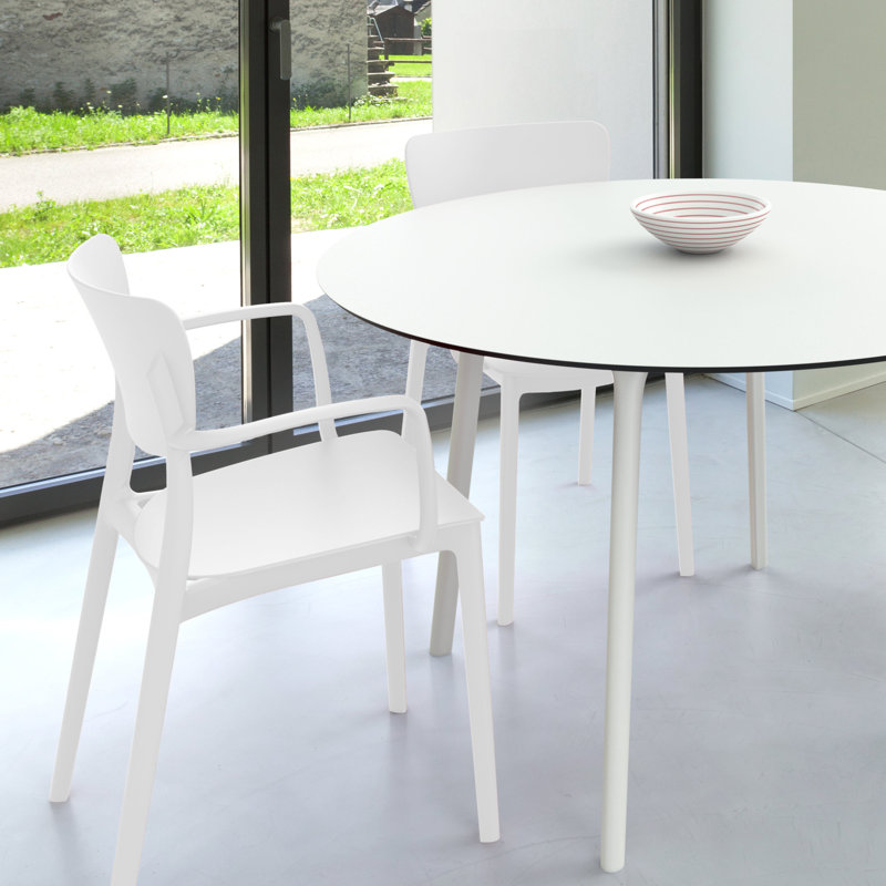 Farrah 4 - Person Patio Dining Set with Round Table, White