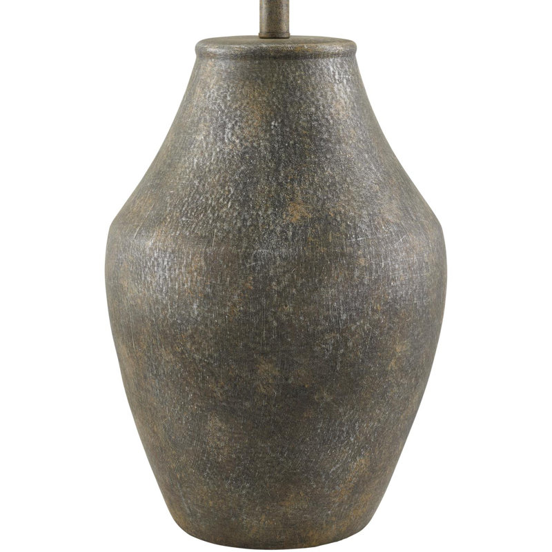 Batavia Ceramic Standard Table Lamp, Brown, White