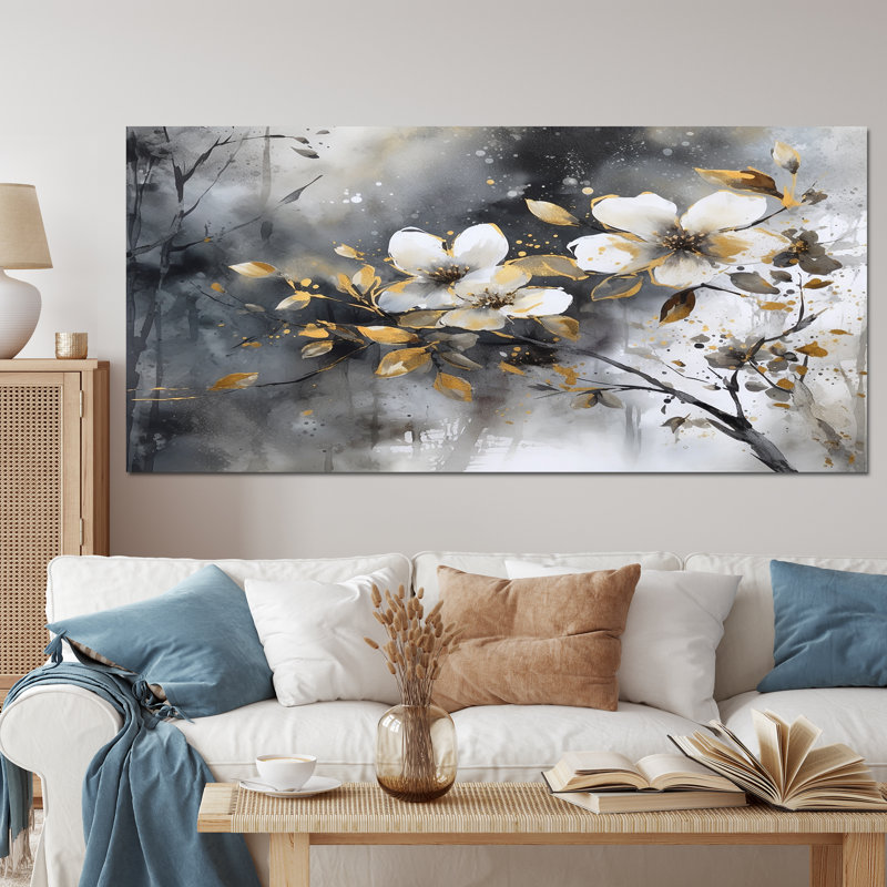 Ruckmani Daisy Tranquility sur impression sur toile, Toile tendue, H 28 po x l 60 po x P 1,5 po