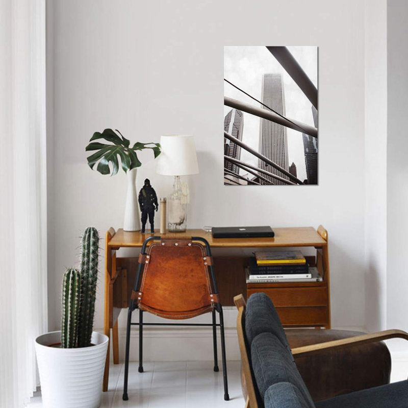 «Chicago Monotone III», impression sur toile, H 12 po x l 8 po x P 0,75 po, Toile tendue