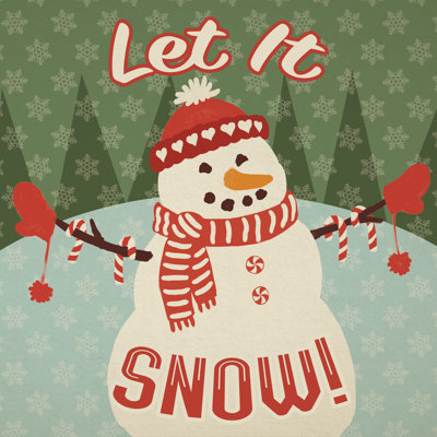 Retro Christmas VII Let It Snow - Wrapped Canvas Print