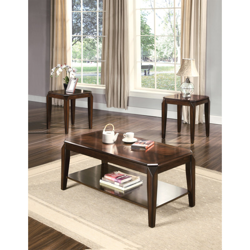 Ensemble de 3 pièces de table basse (quantité de 1) avec ensemble de table de bout (quantité de 2)