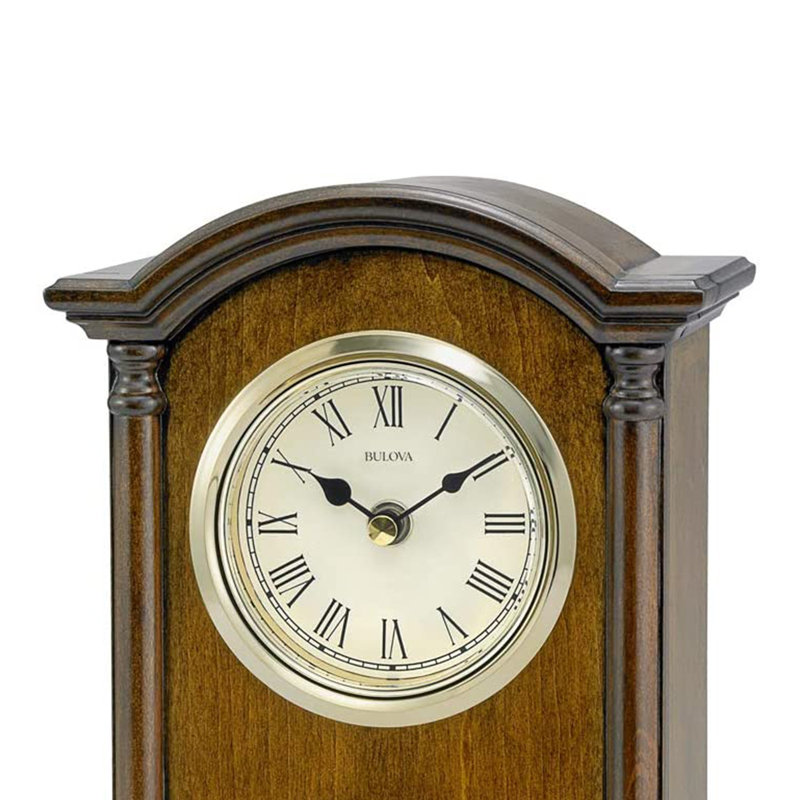 Traditional Roman Numeral Solid Wood Quartz Movement / Crystal Tabletop Clock with Alarm in