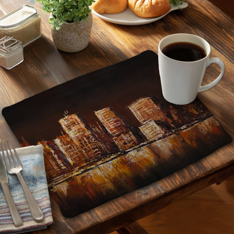 Bedroom Brown Industrial Braided Polyester Placemat - Earth Tones