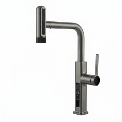 Touchless Pull-Out Kitchen Faucet with 6 Water Outlet Modes, Hands Free Motion Sensor Activated, Battery-Free Temperature Display, KF2209-PRO