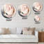 Mélange de marbre rose et blanc IV - art abstrait rond en métal marbré-88629234
