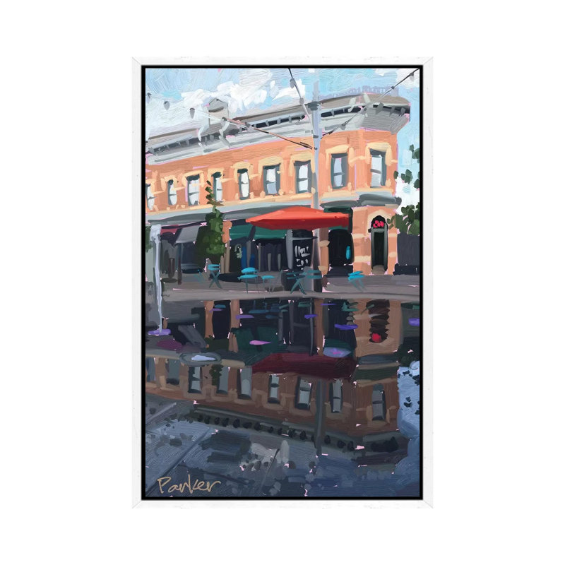 Downtown Fort Collins by Teddi Parker - Gallery-Wrapped Canvas Giclée on Canvas, 66.04 cm H x 45.72 cm W, White Framed