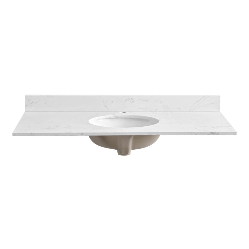 48 Inch Bathroom Vanity Top With Ceramic Sink And Backsplash