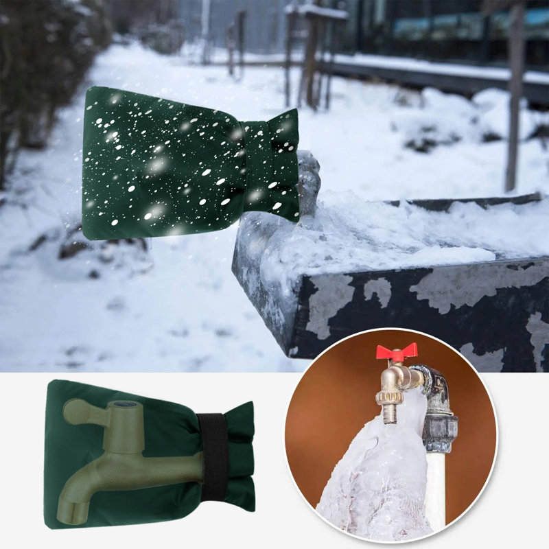 Outdoor Faucet Cover Insulation Snow And Frost Proof 5.9 Inch*7.3 Inch 2 Packes, Green