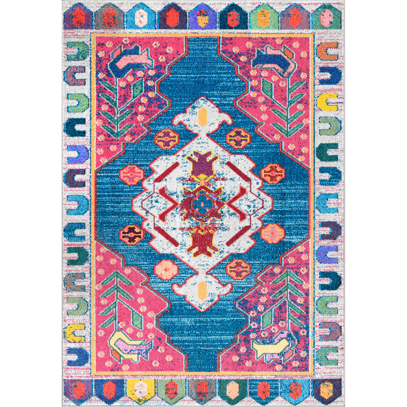 Tapis rose / bleu Hettie Southwestern, Rectangle 5 pi x 8 pi