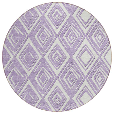 Tapis rond lavable et ivoire 8 po