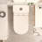 Poseidon Compact Toilet 1.28 GPF Round Comfort Height Floor Mounted One-Piece Toilet (Seat Included)