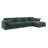 153"Oversize L-Shaped Module Sectional Couch Chenille Fabric Cloud Sofa with Removable Ottoman&Cushion Green-1034087244