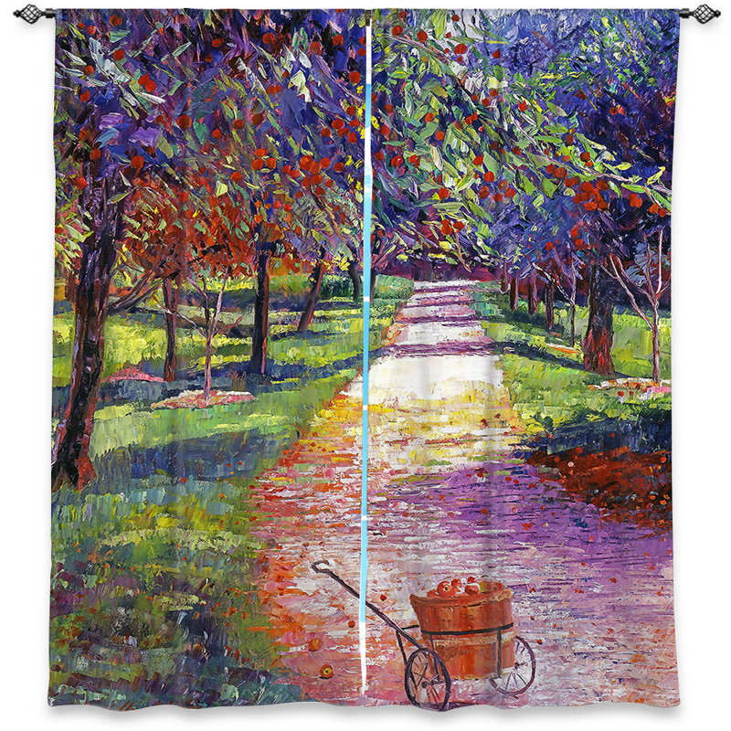Calina David Lloyd Glover's French Apple Orchards Room Darkening Curtain Panels, 40" W x 52" L