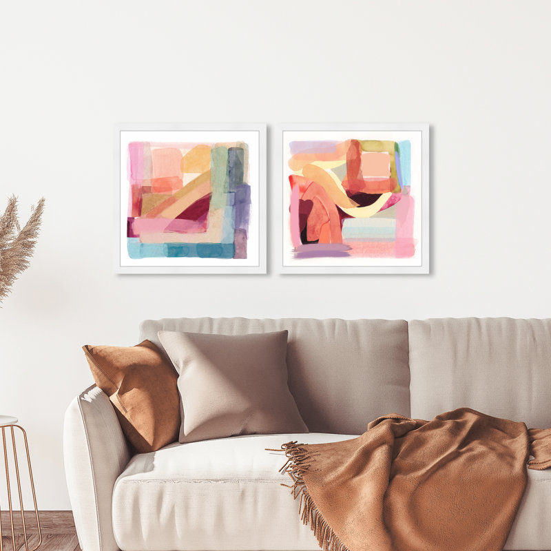 «Abstract Tone», ensemble de 2 impressions encadrées, H 22 po x l 44 po